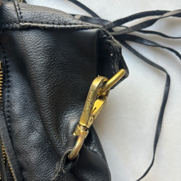 Linea Pelle Leather Tassel Bag in Black - Picture 10 of 11